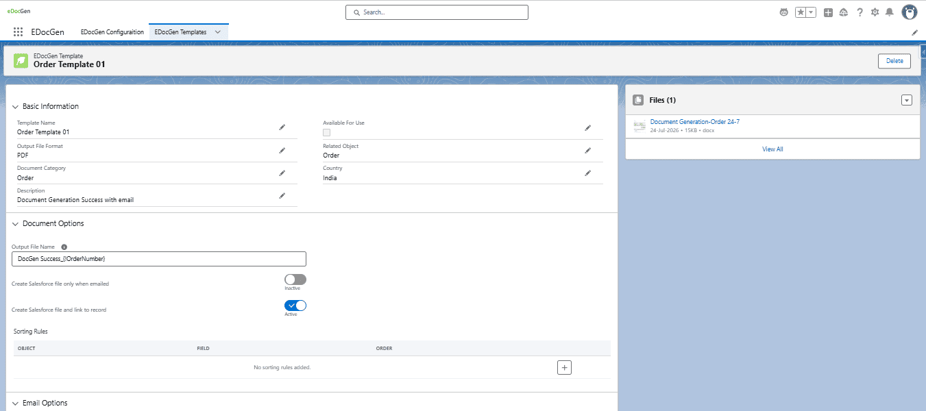 EDocGen Templates in Salesforce